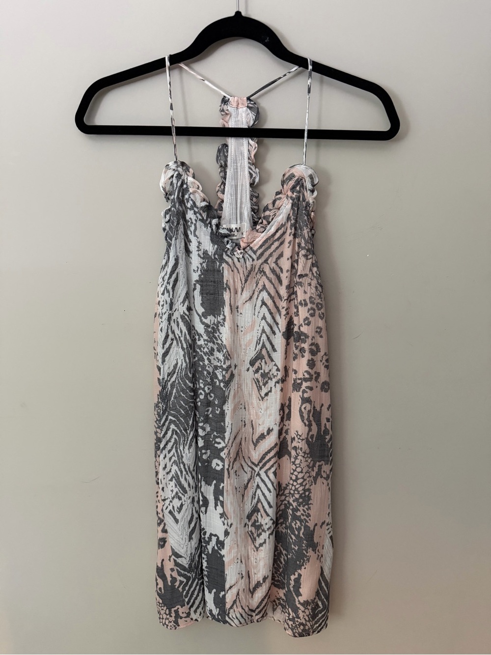 Sam & Lavi Pink and Gray Printed Mini Dress